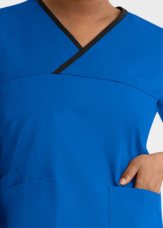 Maevn Core Women's Contrast Mock Wrap Top