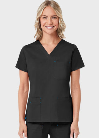 Maevn Blossom Women's Three Pocket V-Neck Top