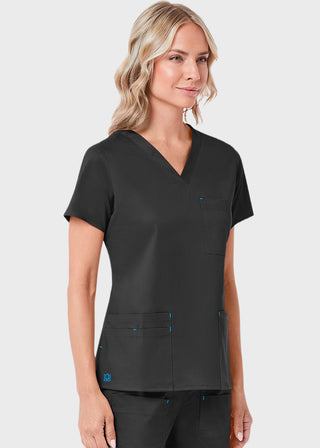 Maevn Blossom Women's Three Pocket V-Neck Top