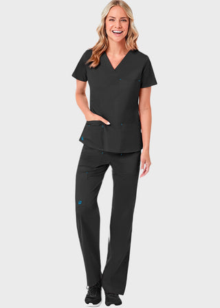 Maevn Blossom Women's Three Pocket V-Neck Top