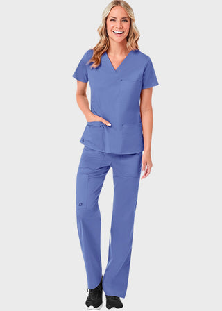 Maevn Blossom Women's Three Pocket V-Neck Top