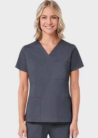 Maevn Blossom Women's Three Pocket V-Neck Top