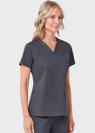 Maevn Blossom Women's Three Pocket V-Neck Top