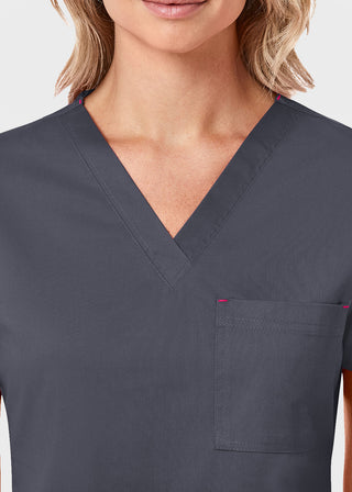 Maevn Blossom Women's Three Pocket V-Neck Top