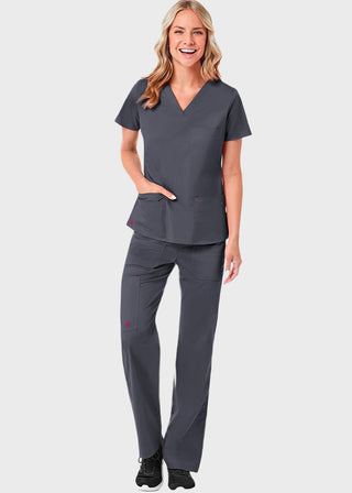 Maevn Blossom Women's Three Pocket V-Neck Top