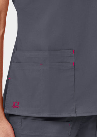 Maevn Blossom Women's Three Pocket V-Neck Top