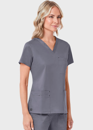 Maevn Blossom Women's Three Pocket V-Neck Top