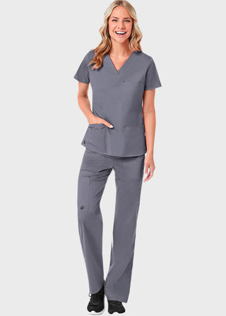 Maevn Blossom Women's Three Pocket V-Neck Top