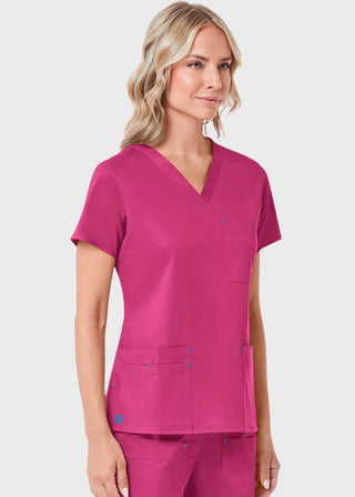 Maevn Blossom Women's Three Pocket V-Neck Top