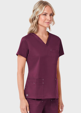 Maevn Blossom Women's Three Pocket V-Neck Top