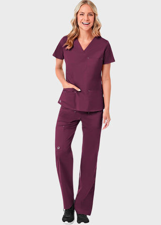 Maevn Blossom Women's Three Pocket V-Neck Top