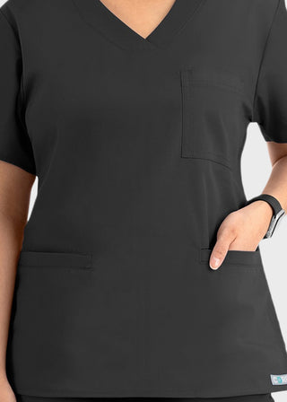 Maevn Core Women's Curved V-neck Top