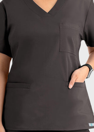 Maevn Core Women's Curved V-neck Top