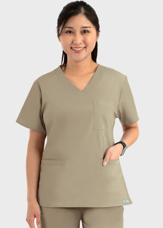 Maevn Core Women's Curved V-neck Top