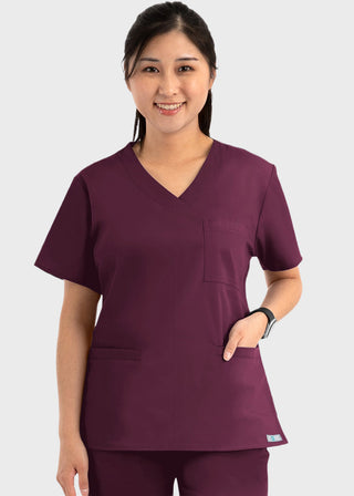 Maevn Core Women's Curved V-neck Top