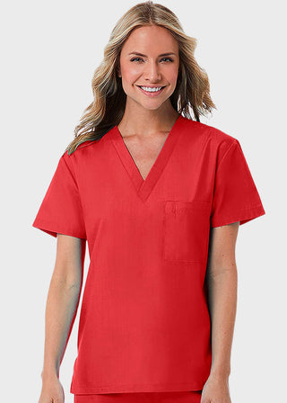 Maevn Red Panda Unisex Solid Scrub V-Neck Top