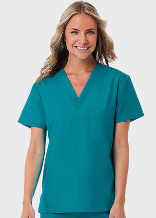 Maevn Red Panda Unisex Solid Scrub V-Neck Top