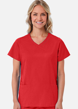 Curved Mock Wrap Top