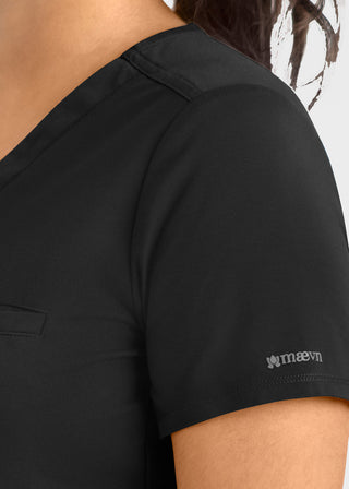 Maevn Women Banded V-Neck Top