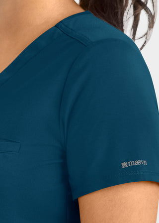 Maevn Women Banded V-Neck Top