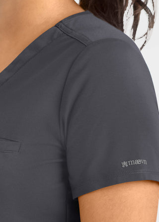 Maevn Women Banded V-Neck Top