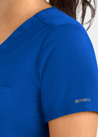 Maevn Women Banded V-Neck Top