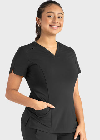 Maevn Women's Curved V-Neck Top