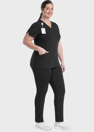 Maevn Women's Curved V-Neck Top