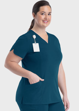 Maevn Women's Curved V-Neck Top