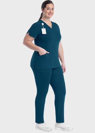 Maevn Women's Curved V-Neck Top