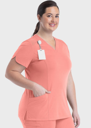 Maevn Women's Curved V-Neck Top