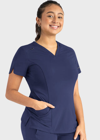 Maevn Women's Curved V-Neck Top