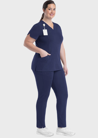 Maevn Women's Curved V-Neck Top