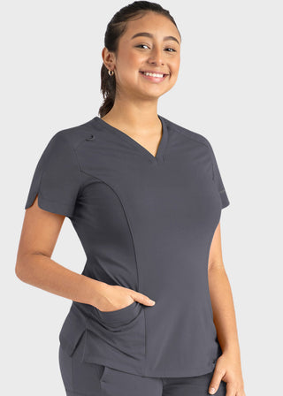 Maevn Women's Curved V-Neck Top