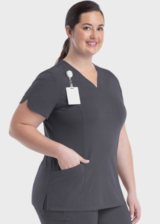 Maevn Women's Curved V-Neck Top