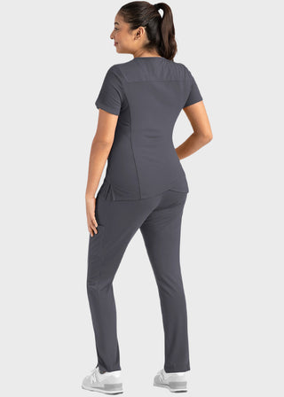 Maevn Women's Curved V-Neck Top