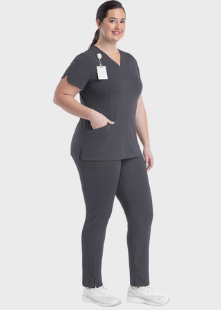 Maevn Women's Curved V-Neck Top