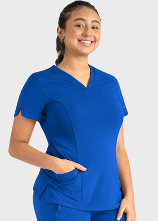 Maevn Women's Curved V-Neck Top
