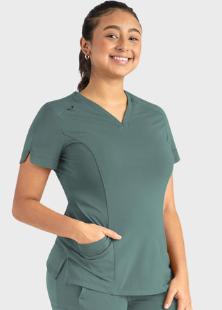 Maevn Women's Curved V-Neck Top