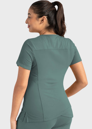 Maevn Women's Curved V-Neck Top