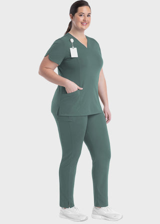 Maevn Women's Curved V-Neck Top