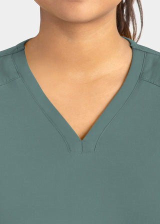 Maevn Women's Curved V-Neck Top