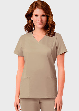 Maevn Blossom Signature Women's Mesh Pocket Mock Wrap Top