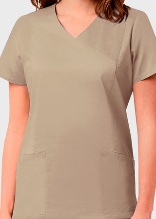 Maevn Blossom Signature Women's Mesh Pocket Mock Wrap Top