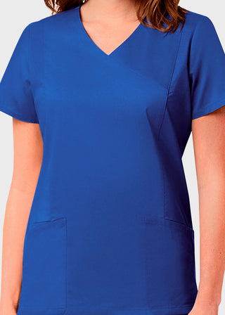 Maevn Blossom Signature Women's Mesh Pocket Mock Wrap Top