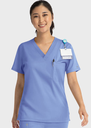 Maevn Matrix Unisex V-Neck Solid Scrub Top