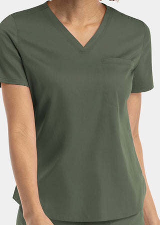 Maevn Matrix Women's V-neck Tucki In Top