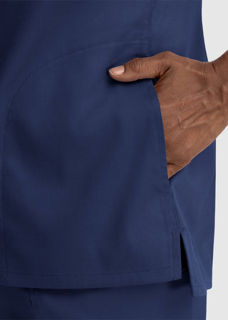 Maevn Women's Notched Crew Neck Top