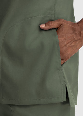 Maevn Women's Notched Crew Neck Top