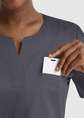 Maevn Women's Notched Crew Neck Top